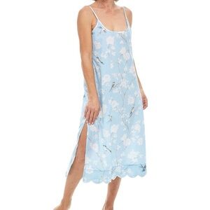 Heidi Carey PALE BLUE GARDENIA SLIP NIGHTGOWN size large cotton